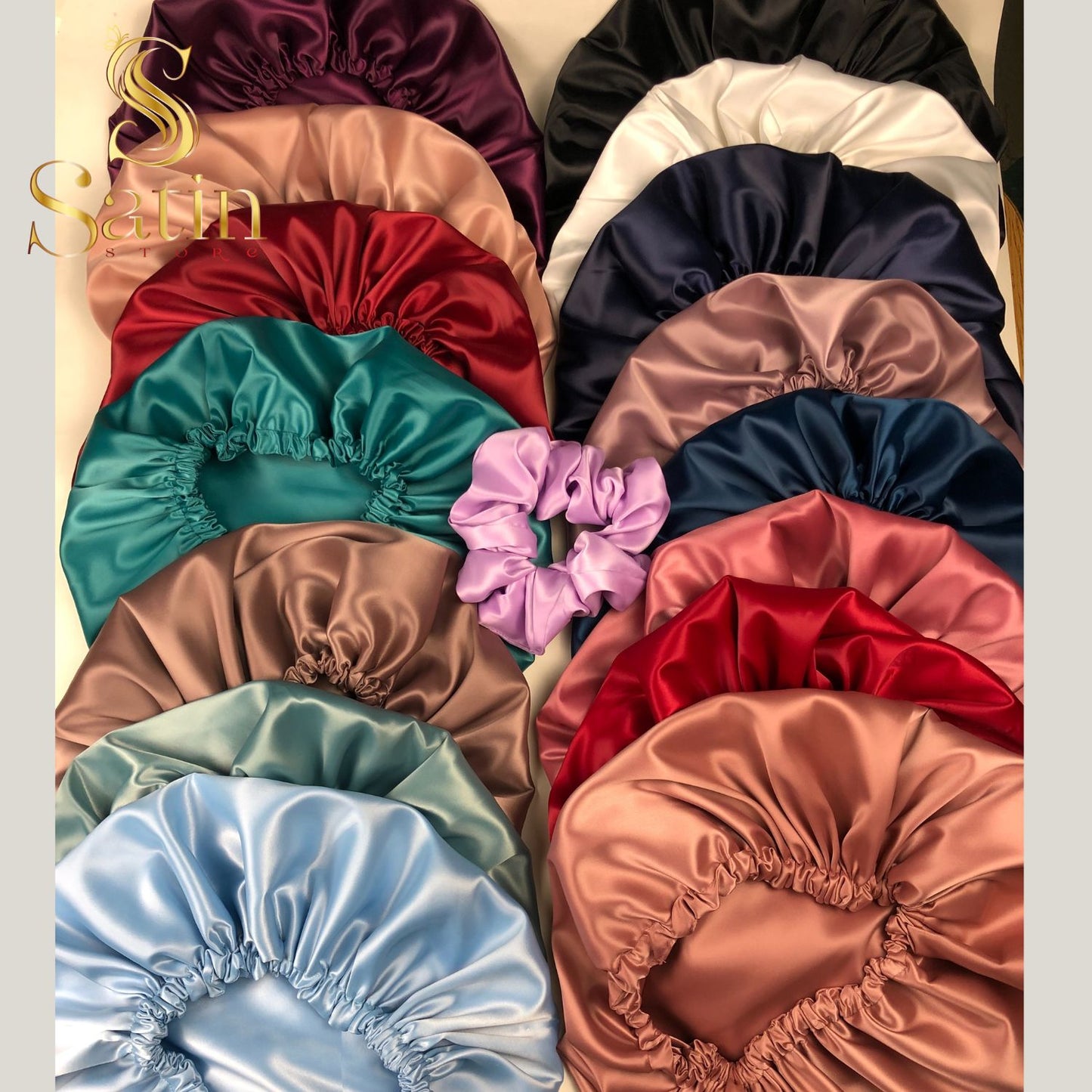 curly hair satin bonnet one layered