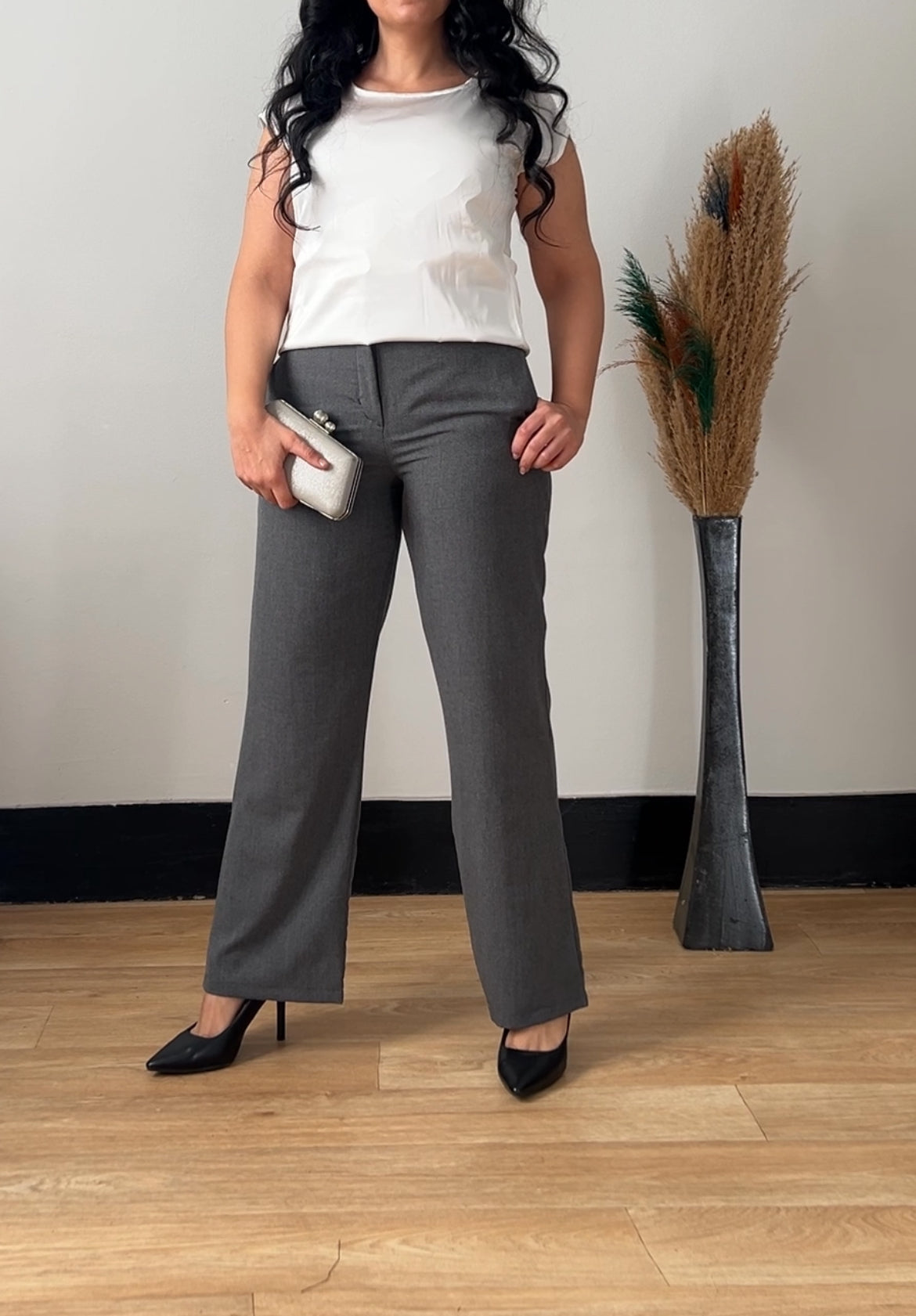 Linen Flare Leg Pants with Lycra – Curvy and Modest Fit”