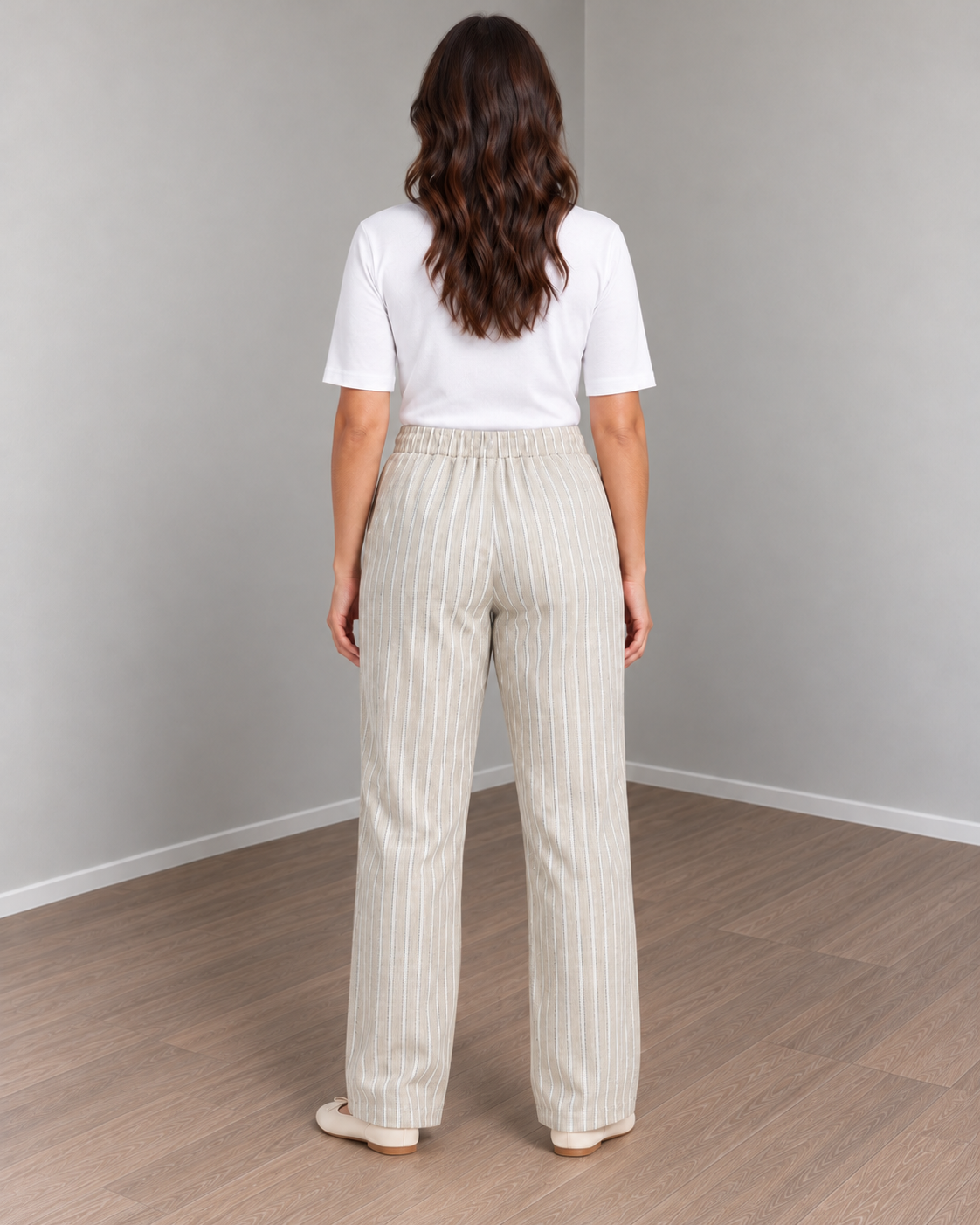 Linen wide leg pants - beige