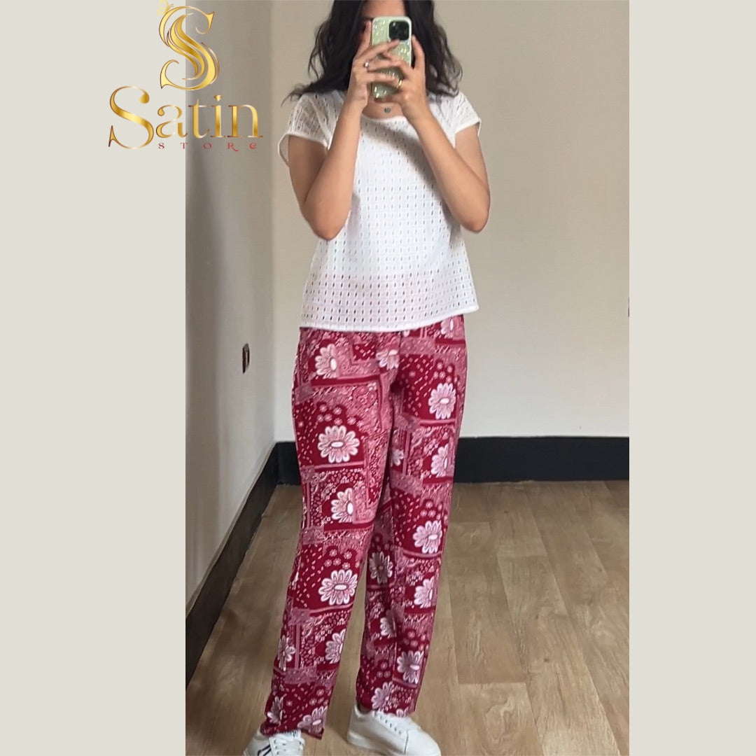 Cotton printed trousers