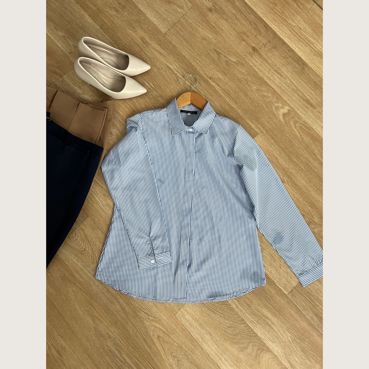 Cotton Stripped chemise (blue&white )