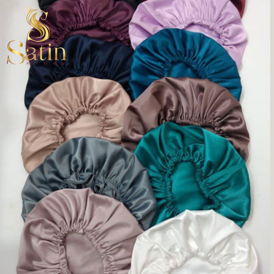 curly hair satin bonnet one layered