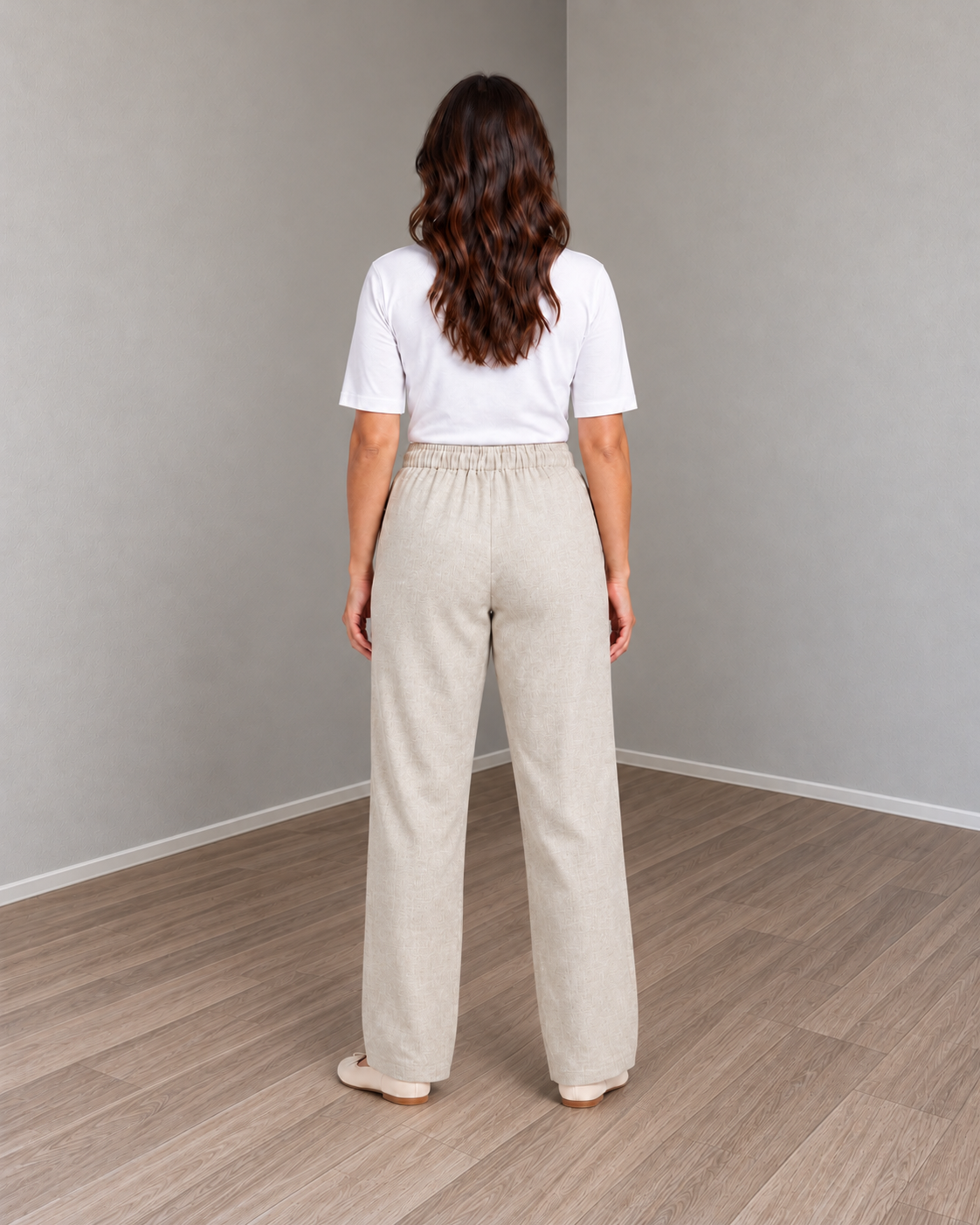 Linen wide leg pants - beige