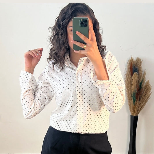 “Women’s Double Placket Shirt /soft lycra - no iron needed