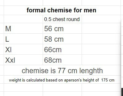 cotton men formal chemise